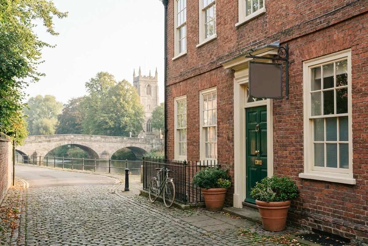 The Bridge Lane Physiotherapy clinic, a red-brick townhouse on a leafy Marlow lane near the Thames bridge